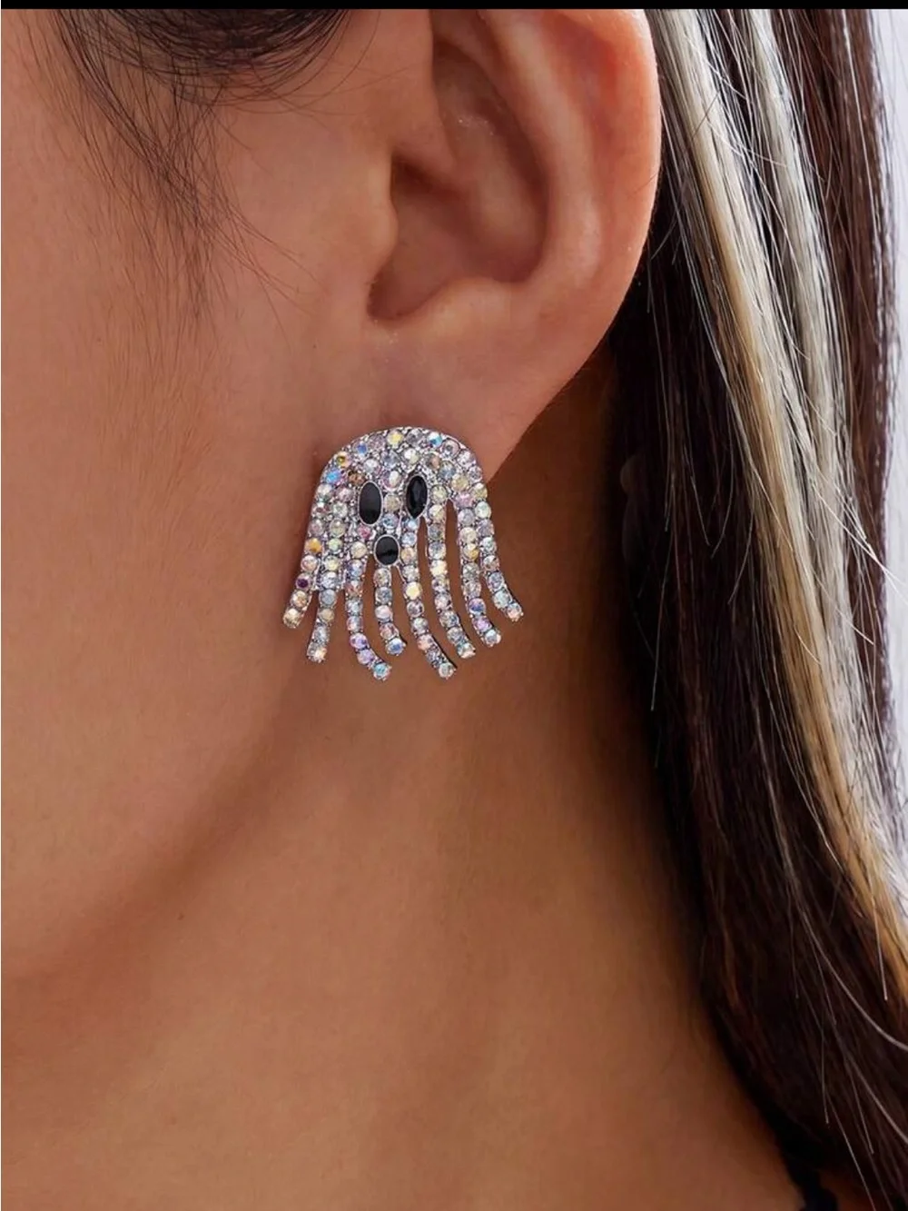 Crystal Aurora Ghost Drop Earrings NEW 🏷️